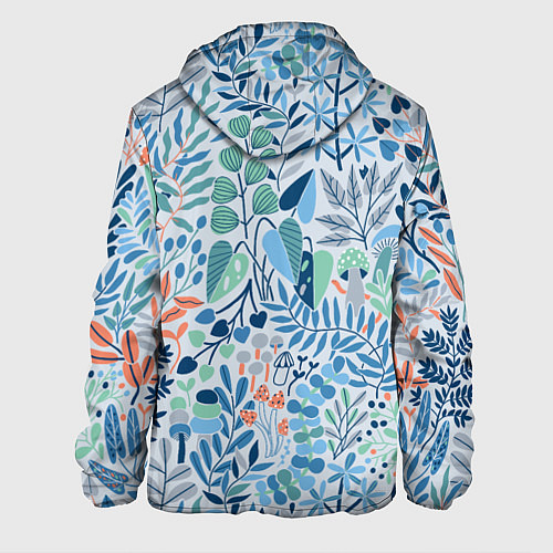 Мужская куртка Цветы, листья, грибы и растения / 3D-Белый – фото 2