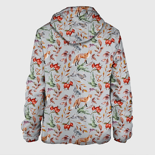Мужская куртка Лисы и лесные ягоды / 3D-Белый – фото 2
