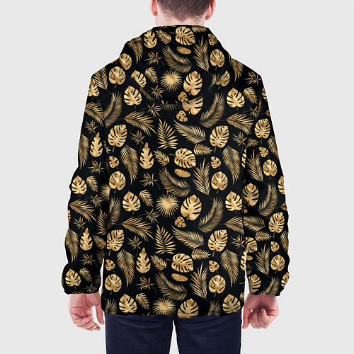 Мужская куртка Золотые листья паттерн и текстуры / 3D-Черный – фото 4