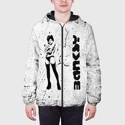 Куртка с капюшоном мужская Banksy - Бэнкси девушка с мишкой, цвет: 3D-черный — фото 2