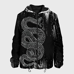Куртка с капюшоном мужская Snake Краски Змея ЧБ, цвет: 3D-черный