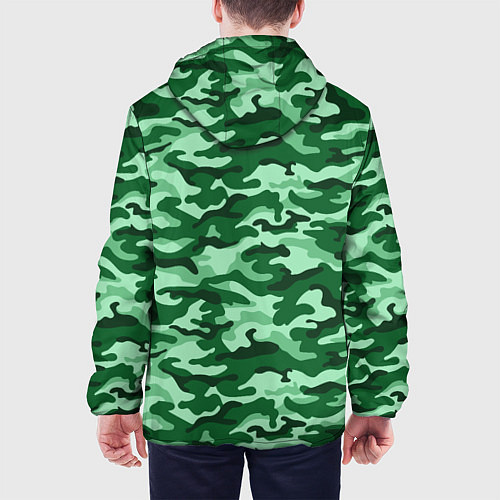 Мужская куртка Зеленый монохромный камуфляж / 3D-Черный – фото 4
