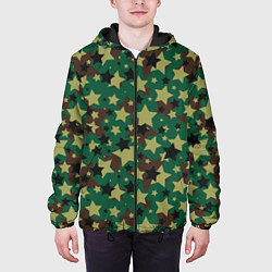 Куртка с капюшоном мужская Звёзды камуфляж, цвет: 3D-черный — фото 2