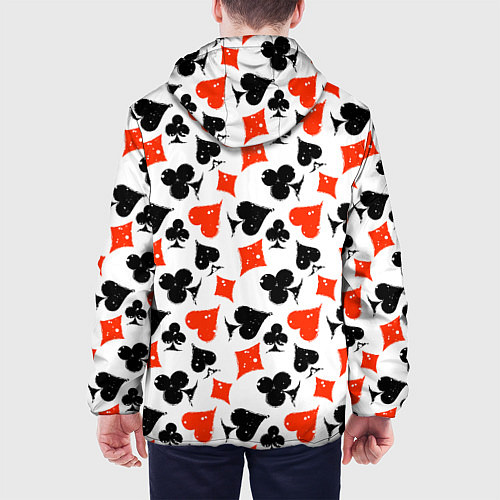 Мужская куртка Пика, Черва, Крестя, Бубна / 3D-Черный – фото 4