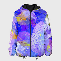 Куртка с капюшоном мужская Fashion flowers pattern, цвет: 3D-черный