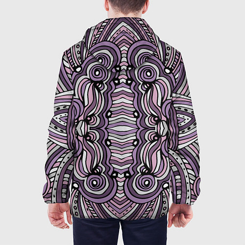 Мужская куртка Абстракция Разноцветный калейдоскоп Фиолетовый, че / 3D-Черный – фото 4