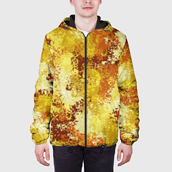 Куртка с капюшоном мужская Спортивный камуфляж Пикси - Лимон, цвет: 3D-черный — фото 2