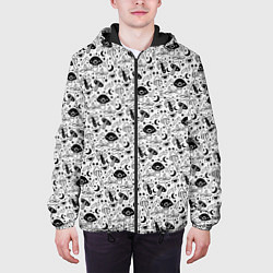 Куртка с капюшоном мужская ГРИБЫ, цвет: 3D-черный — фото 2