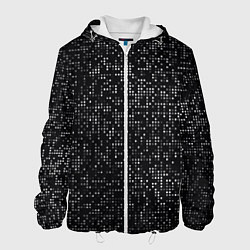Куртка с капюшоном мужская Пиксельный паттерн Минимализм, цвет: 3D-белый