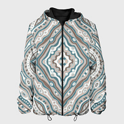 Куртка с капюшоном мужская Абстракция Узор голубого цвета, цвет: 3D-черный