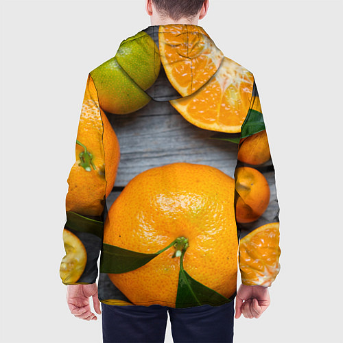 Мужская куртка Мандаринки на деревянном столе / 3D-Черный – фото 4