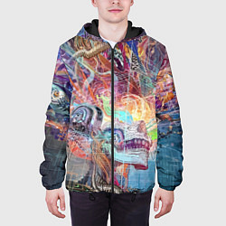 Куртка с капюшоном мужская Cyber skull Vanguard pattern, цвет: 3D-черный — фото 2