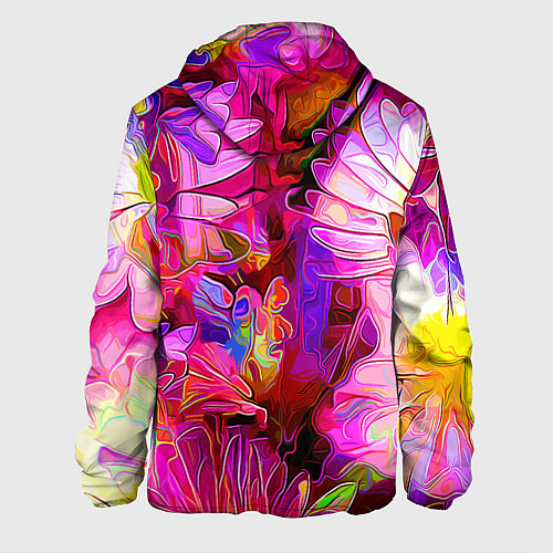 Мужская куртка Красочный цветочный паттерн Floral pattern / 3D-Черный – фото 2