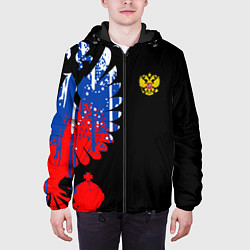 Куртка с капюшоном мужская Герб russia, цвет: 3D-черный — фото 2