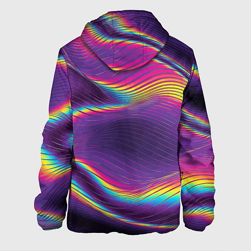 Мужская куртка Neon fashion pattern Wave / 3D-Черный – фото 2