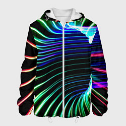 Куртка с капюшоном мужская Portal Fashion pattern Neon, цвет: 3D-белый