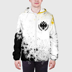 Куртка с капюшоном мужская RUSSIAN EMPIRE - ГЕРБ Брызги, цвет: 3D-белый — фото 2