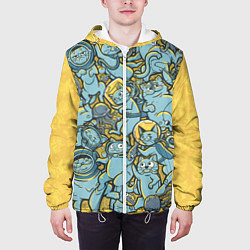 Куртка с капюшоном мужская Swimming Cats: Yellow, цвет: 3D-белый — фото 2