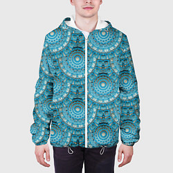 Куртка с капюшоном мужская Круговые узоры, цвет: 3D-белый — фото 2