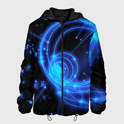 Куртка с капюшоном мужская Неоновый космос Neon space, цвет: 3D-черный