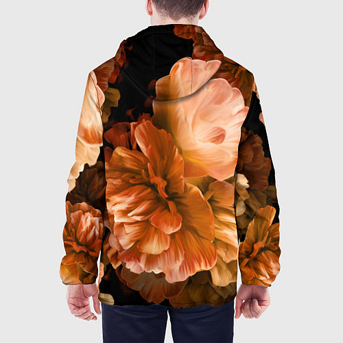 Мужская куртка Цветы Пионы / 3D-Черный – фото 4