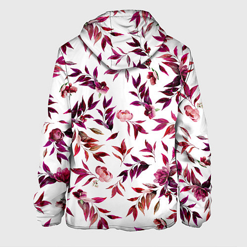 Мужская куртка Цветы Летние Розовые / 3D-Белый – фото 2