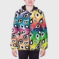 Куртка с капюшоном мужская Well paisley pattern, цвет: 3D-черный — фото 2