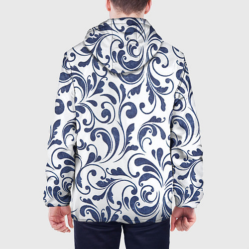 Мужская куртка Гжелевый рисунок / 3D-Черный – фото 4