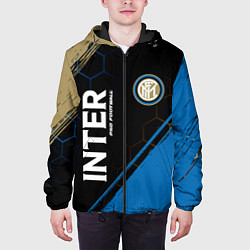 Куртка с капюшоном мужская INTER Pro Football Краска, цвет: 3D-черный — фото 2