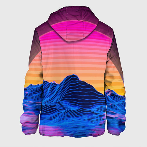 Мужская куртка Vaporwave Mountains Психоделика Неон / 3D-Белый – фото 2