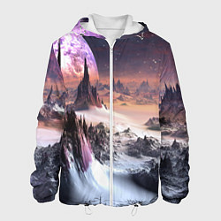 Куртка с капюшоном мужская Cosmic fantasy art, цвет: 3D-белый