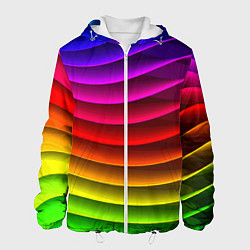 Куртка с капюшоном мужская Color line neon pattern Abstraction Summer 2023, цвет: 3D-белый