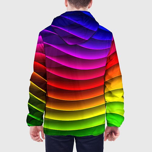 Мужская куртка Color line neon pattern Abstraction Summer 2023 / 3D-Черный – фото 4