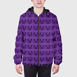 Куртка с капюшоном мужская Purple Panda, цвет: 3D-черный — фото 2