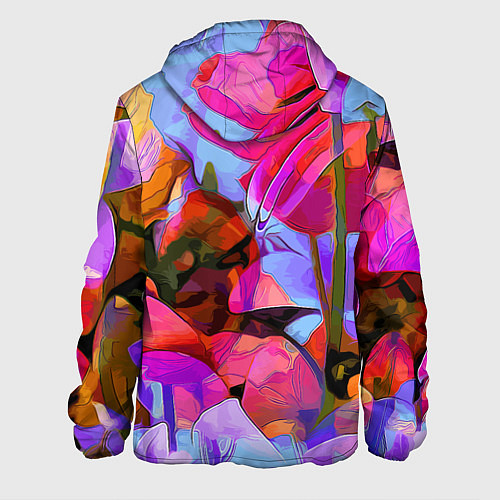 Мужская куртка Красочный летний цветочный паттерн Summer color pa / 3D-Белый – фото 2