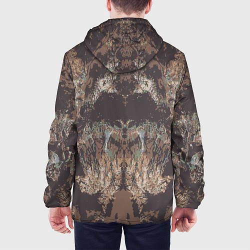 Мужская куртка Абстрактный графический узор,коричневого цвета Abs / 3D-Черный – фото 4