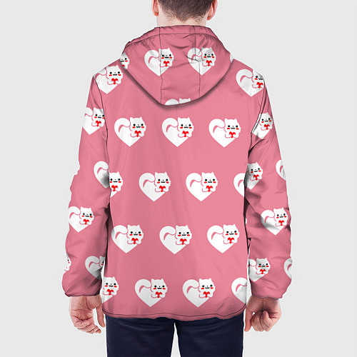 Мужская куртка Орнамент сердце кот / 3D-Черный – фото 4