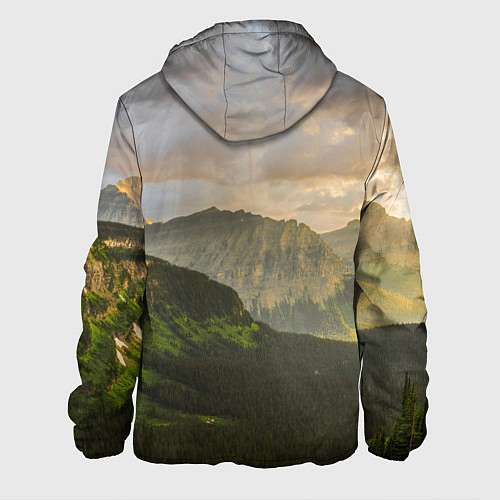Мужская куртка Горы, лес, небо / 3D-Белый – фото 2