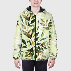 Куртка с капюшоном мужская Цветы Липовый Сад, цвет: 3D-черный — фото 2