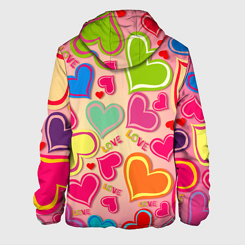 Мужская куртка ЛЮБОВНЫЕ СЕРДЕЧКИ LOVE HEARTS / 3D-Белый – фото 2