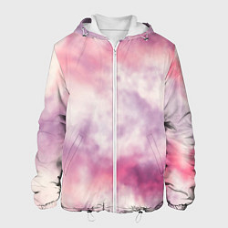 Куртка с капюшоном мужская Абстракция розовое небо, цвет: 3D-белый