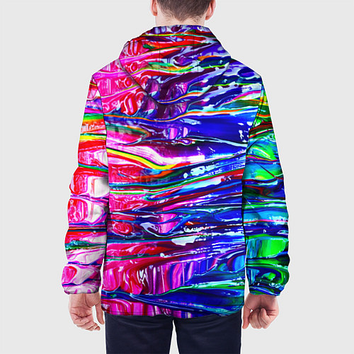 Мужская куртка Абстракция масляными красками / 3D-Черный – фото 4