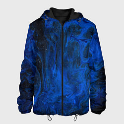 Куртка с капюшоном мужская Синий абстрактный дым, цвет: 3D-черный