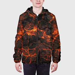 Куртка с капюшоном мужская Лавовый камень, цвет: 3D-черный — фото 2