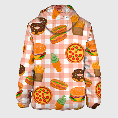 Мужская куртка PIZZA DONUT BURGER FRIES ICE CREAM pattern / 3D-Белый – фото 2