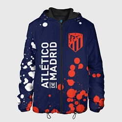 Куртка с капюшоном мужская ATLETICO MADRID Брызги, цвет: 3D-черный