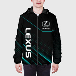 Куртка с капюшоном мужская LEXUS ЛЕКСУС НЕОН ЛИНИИ, цвет: 3D-черный — фото 2
