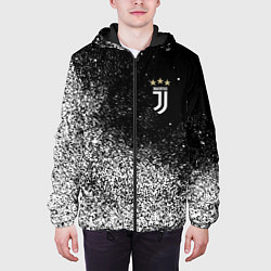 Куртка с капюшоном мужская Ювентус краска, цвет: 3D-черный — фото 2