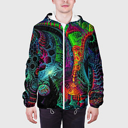 Куртка с капюшоном мужская Фантастическая авангардная композиция Абстракция F, цвет: 3D-белый — фото 2