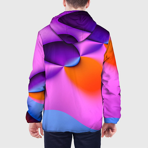 Мужская куртка Абстрактная красочная композиция Лето Abstract col / 3D-Черный – фото 4